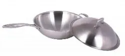 Купить сковорода wok indokor н/ж сталь 36см с крышкой ручка wind36bl – цена от завода, доставка до двери | RuOborudovanie.ru