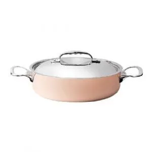 Кастрюля медная "Prima Matera" 3,1Л D24См H7,5См, с крышкой, ручки из литой нержавеющей стали 6241.2 – купить по цене завода