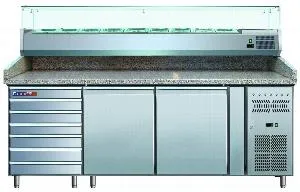 Стол холодильный Cooleq PZ2610TN-VRX380 гранит для пиццы на 428л, витрина (+2...+8) 7ящ/2дв. – купить по цене завода