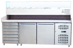Стол для пиццы Koreco SPZ2610TN (+5/+10) гранит.столеш., 2дв, 7ящ.