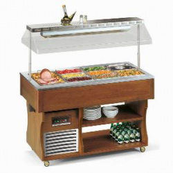 Стол шведский тепловой Tecfrigo Isola 4M Bm мармит темн.орех