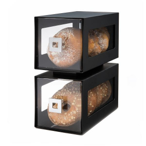 Диспенсер Bakery Bd101 акрил/сталь (черный) для выпечки, 2 уровня, 29,8Х15,9см H33см