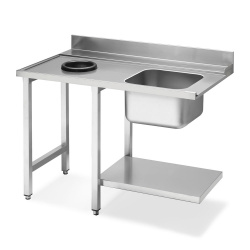 Стол для ПММ Smeg WT5120 для купольных ПММ с мойкой и отверстием для слива, соединение слева